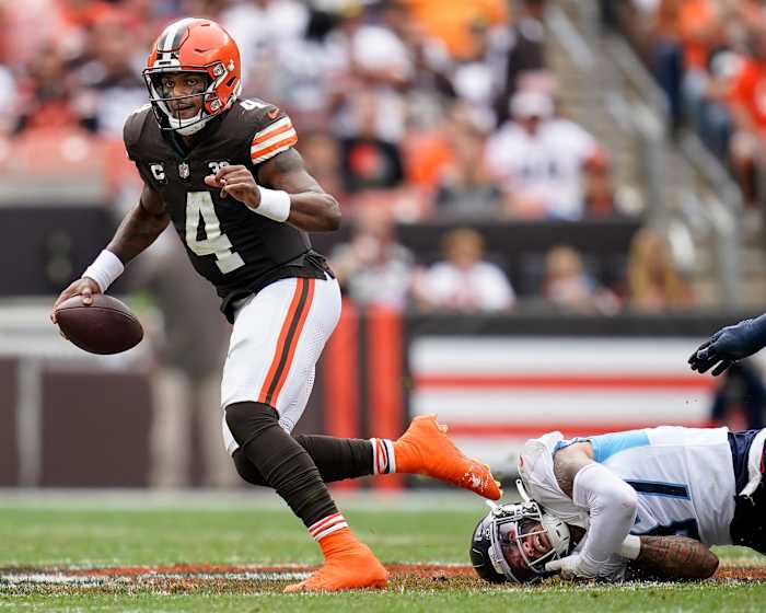Deshaun Watson didn't play in the Ravens' previous meeting against the Browns on Oct. 1.